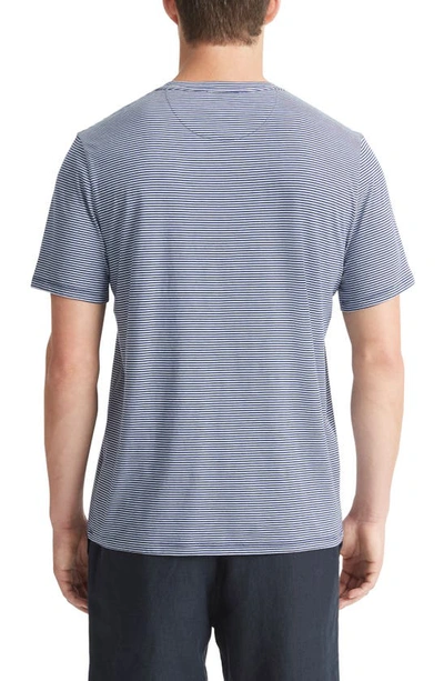 Shop Vince Stripe Pima T-shirt In Dusty Sky Combo