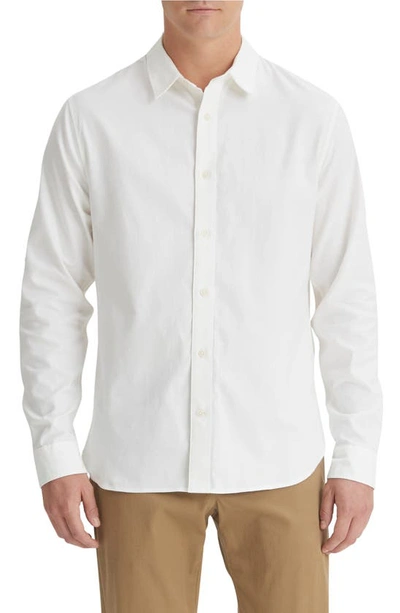 Shop Vince Solid Stretch Button-up Shirt In Optic White
