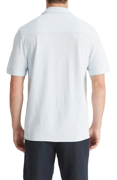 Shop Vince Cabana Short Sleeve Piqué Camp Shirt In Glacier