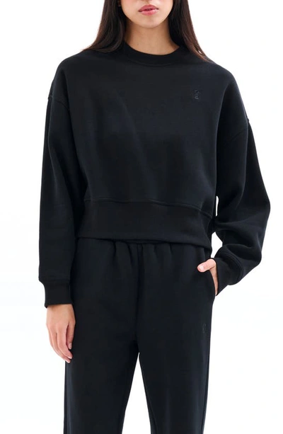 Shop P.e Nation Recalibrate Brushed Fleece Sweatshirt In Black