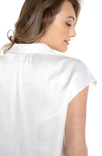 Shop Liverpool Los Angeles Dolman Sleeve Satin Shirt In White