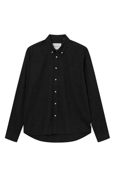 Shop Les Deux Desert Button-down Shirt In Black Melange