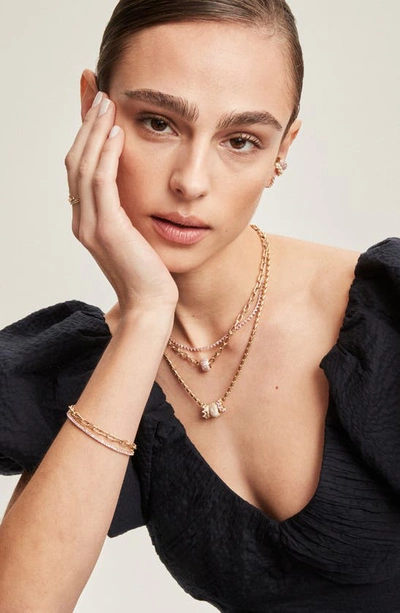 Adina Reyter 14k Yellow Gold Pink Sapphire & Diamond Tennis Bracelet In Yellow Gold
