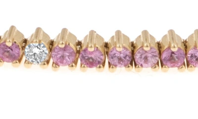 Adina Reyter 14k Yellow Gold Pink Sapphire & Diamond Tennis Bracelet In Yellow Gold