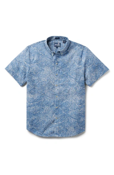 Shop Reyn Spooner Molokai Channel Short Sleeve Button-down Shirt In Lichen Blue