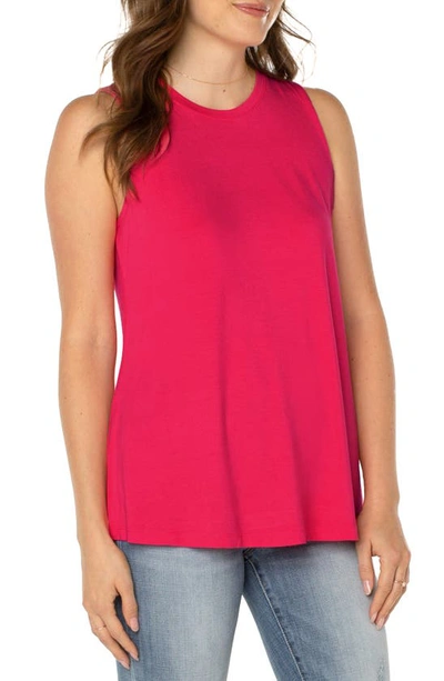 Shop Liverpool Los Angeles Sleeveless Knit Top In Pink Punch