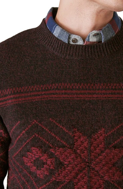 Shop Lucky Brand Intarsia Crewneck Sweater In Wine Tating Combo