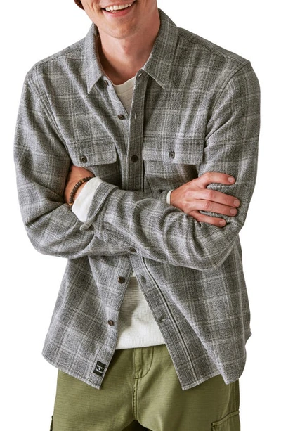 Shop Lucky Brand Plaid Flannel Button-up Shirt In Grey Malange