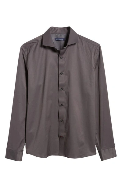 Shop Stone Rose Drytouch® Performance Sateen Button-up Shirt In Charcoal