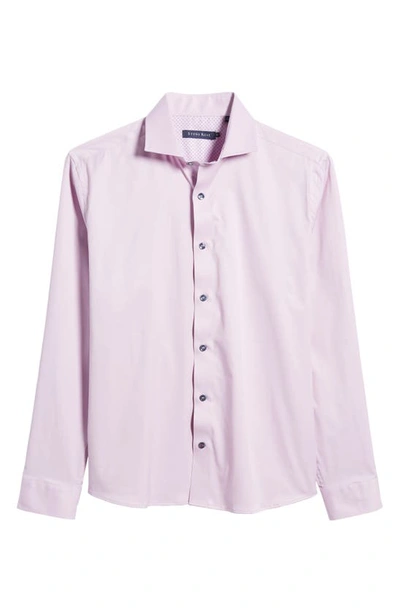 Shop Stone Rose Drytouch® Performance Sateen Button-up Shirt In Lavender