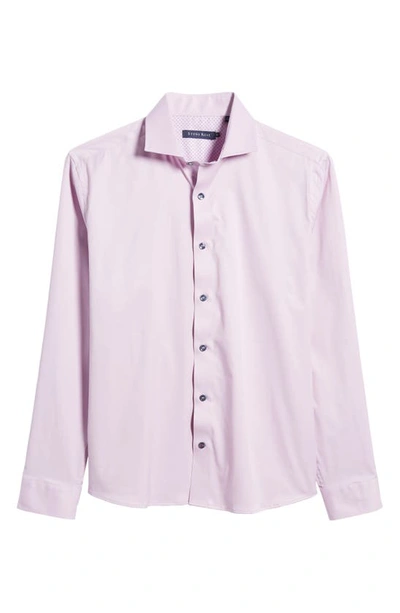 Stone Rose Drytouch® Performance Sateen Button-up Shirt In Lavender