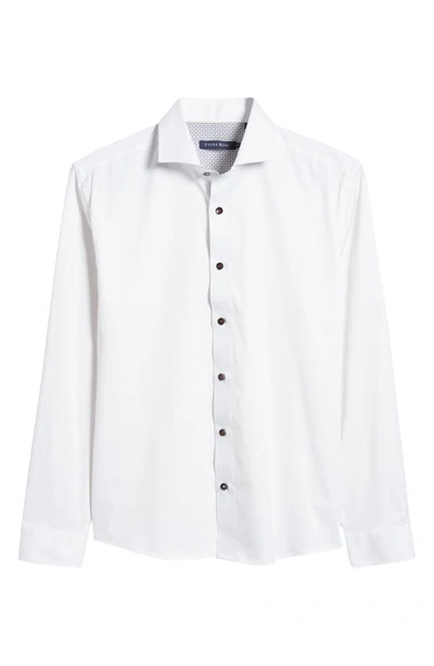 Stone Rose Drytouch® Performance Sateen Button-up Shirt In White