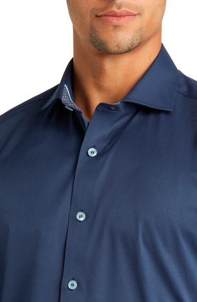 Stone Rose Drytouch Button-up Shirt In Navy