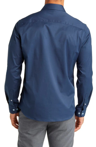 Stone Rose Drytouch Button-up Shirt In Navy