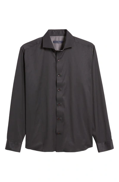 Shop Stone Rose Drytouch® Performance Sateen Button-up Shirt In Black