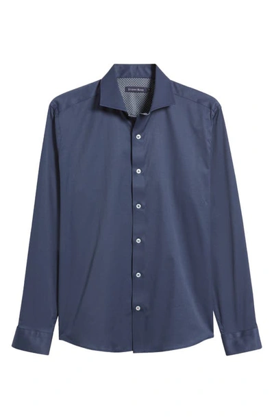 Shop Stone Rose Drytouch Button-up Shirt In Navy