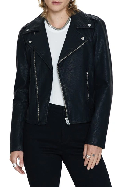 Shop Pistola Nicolette Faux Leather Moto Jacket In Noir