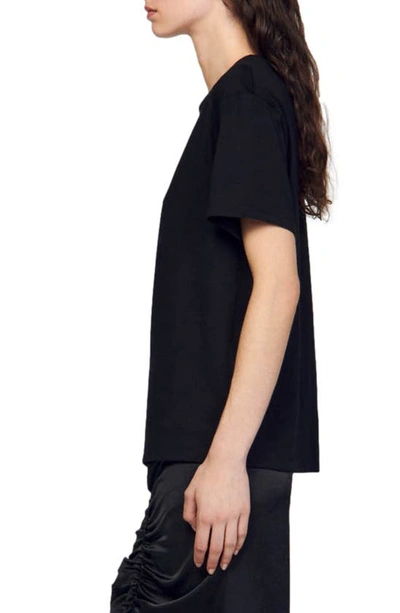 Sandro Murphy Cutout Heart Tee In Black