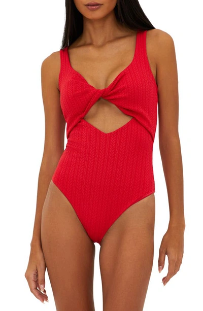 Shop Beach Riot Tyler Texture One-piece Swimsuit In Merry Red