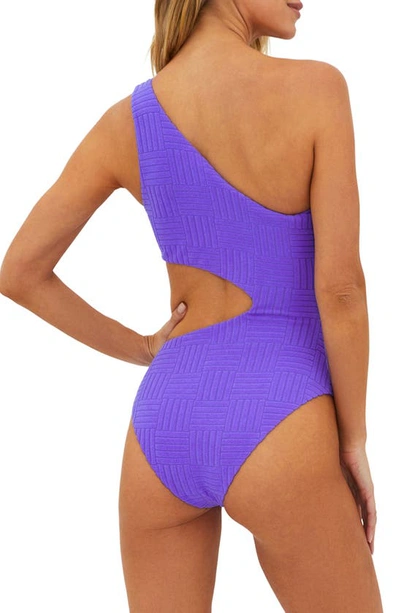 Shop Beach Riot Celine Cutout One-shoulder One-piece Swimsuit In Ultra Violet