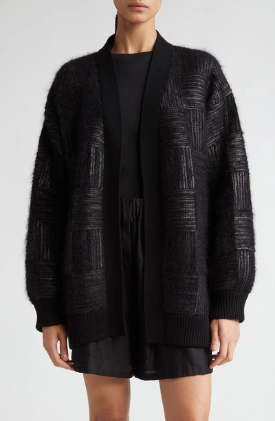 Shop Max Mara Estonia Textured Sequin Knit Cardigan In Black