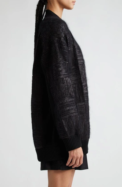 Shop Max Mara Estonia Textured Sequin Knit Cardigan In Black