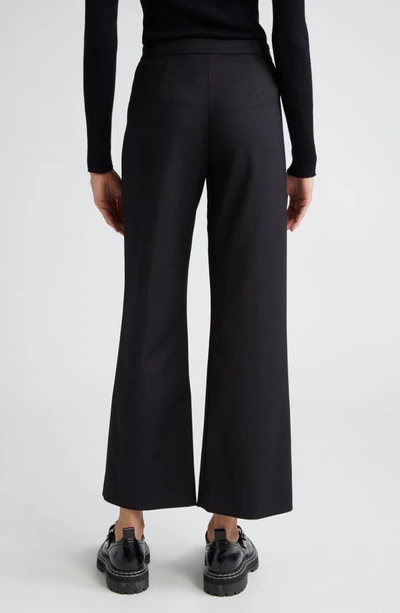 Shop Max Mara Nepeta Stretch Virgin Wool Flare Leg Ankle Trousers In Black