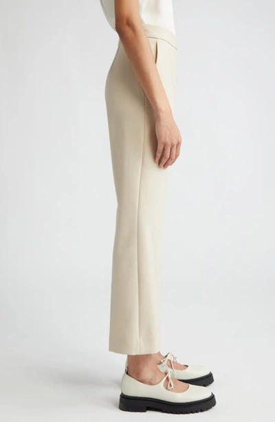 Shop Max Mara Nepeta Stretch Virgin Wool Flare Leg Ankle Trousers In Beige