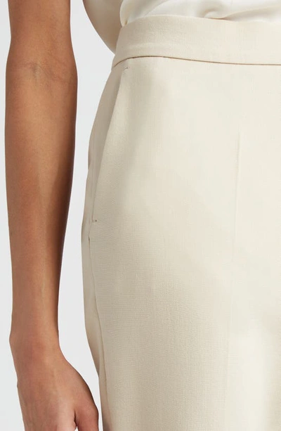 Max Mara Nepeta Stretch Virgin Wool Flare Leg Ankle Trousers In Beige