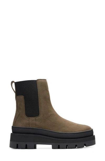 Clarks Orianna 2 Chelsea Boot In Dark Olive Nub