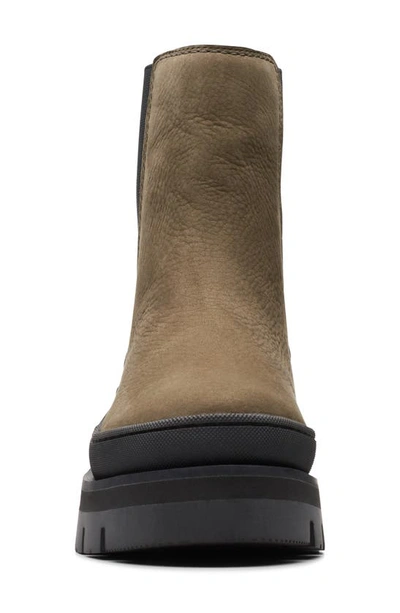 Clarks Orianna 2 Chelsea Boot In Dark Olive Nub