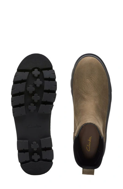 Clarks Orianna 2 Chelsea Boot In Dark Olive Nub