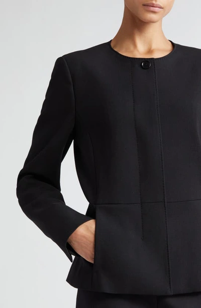 Max Mara Pepli Single-breasted Crepe Jacket In Black