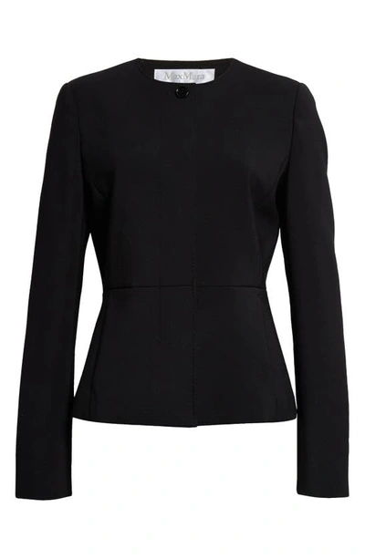 Shop Max Mara Pepli Stretch Virgin Wool Jacket In Black