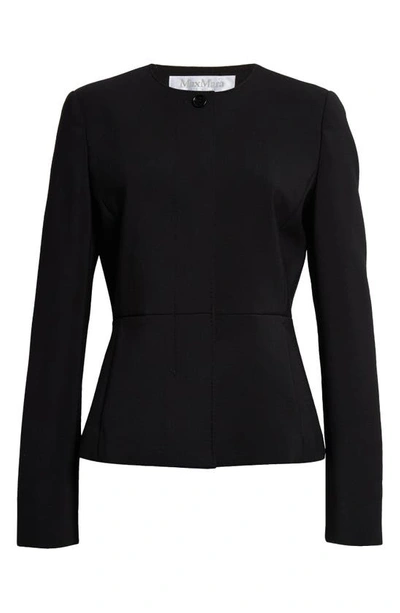 Max Mara Pepli Single-breasted Crepe Jacket In Black