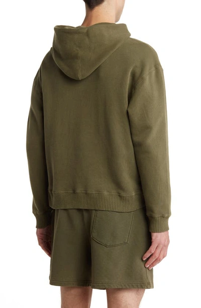 Shop Elwood Core Oversize Organic Cotton Brushed Terry Hoodie In Vintage Pine