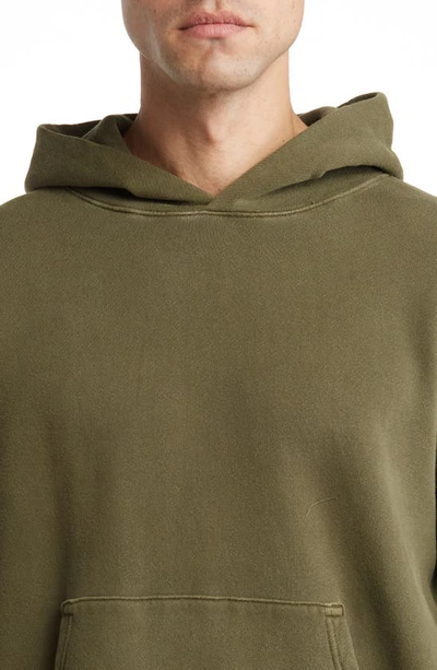 Shop Elwood Core Oversize Organic Cotton Brushed Terry Hoodie In Vintage Pine