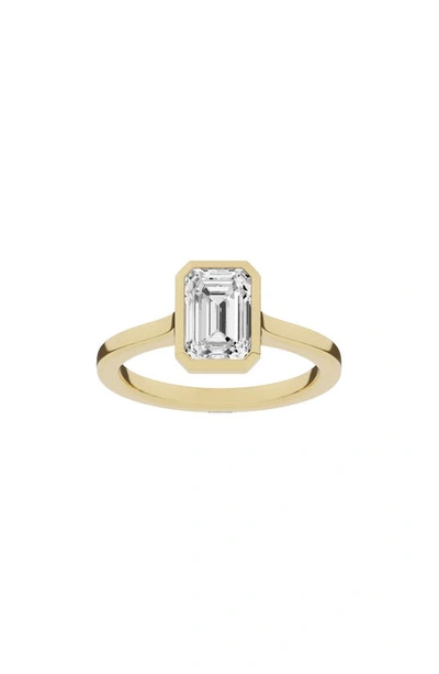 Shop Jennifer Fisher 18k Gold Emerald Cut Lab Created Diamond Solitaire Ring In 18k Yellow Gold