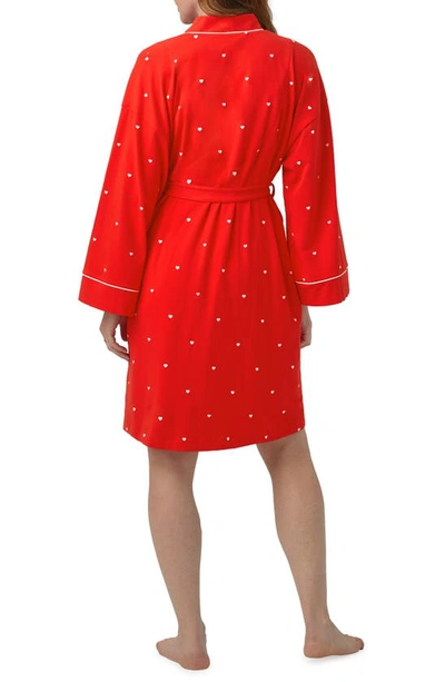Shop Bedhead Pajamas Heart Dot Stretch Organic Cotton Jersey Robe In Tiny Hearts