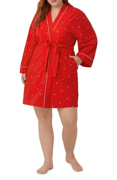 Bedhead Pajamas Heart Dot Stretch Organic Cotton Jersey Robe In Tiny Hearts