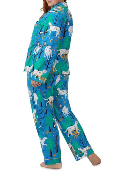 Shop Bedhead Pajamas Print Stretch Organic Cotton Pajamas In Enchanted Forest
