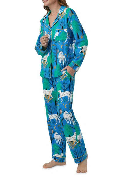 Shop Bedhead Pajamas Print Stretch Organic Cotton Pajamas In Enchanted Forest