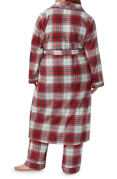 Shop Bedhead Pajamas Buffalo Check Flannel Robe In Festive Tartan