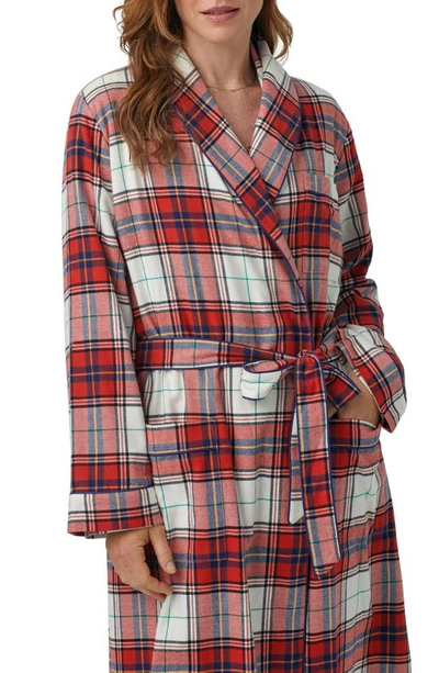 Shop Bedhead Pajamas Buffalo Check Flannel Robe In Festive Tartan