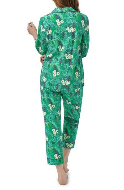 Bedhead Pajamas Print Stretch Organic Cotton Jersey Crop Pajamas In Wintergreens