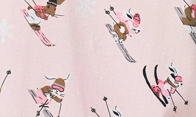 Shop Bedhead Pajamas Ski Bunny Print Stretch Organic Cotton Jersey Pajamas In Ski Bunnies