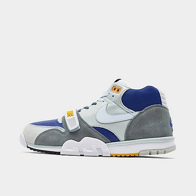 Shop Nike Men's Air Trainer 1 Casual Shoes In Light Silver/black/deep Royal Blue/football Grey
