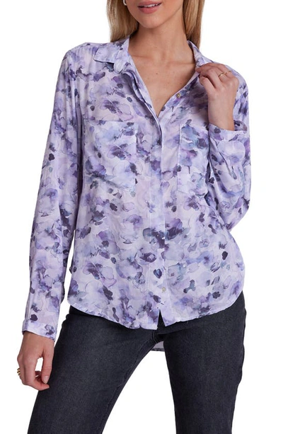 Shop Bella Dahl Floral Button-up Shirt In Lilac Floret Print