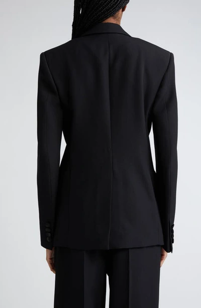Shop Stella Mccartney Crystal Embellished Wool Tuxedo Jacket In 1000 - Black