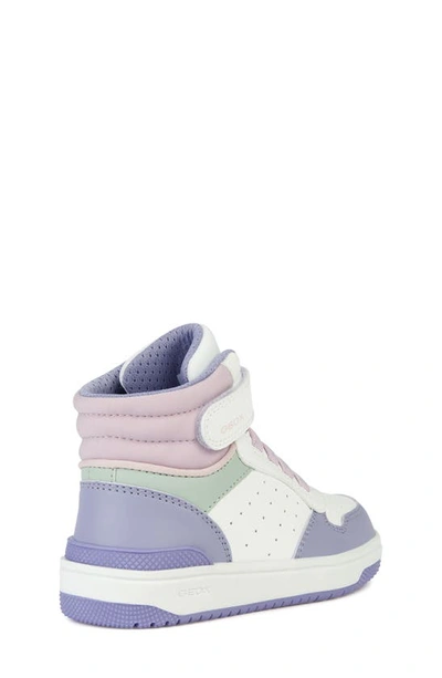 Shop Geox Washiba Colorblock High Top Sneaker In Lilac/ Off White